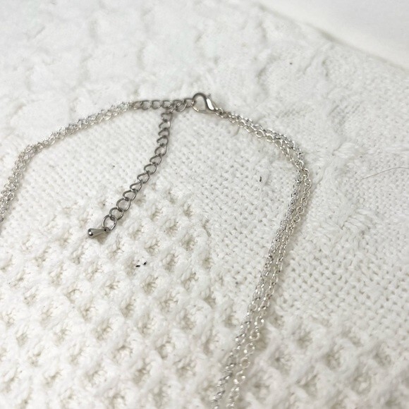 Handmade Amazonite Chip Necklace Dainty Beaded Gemstone Silver Plated Layered - Picture 4 of 6